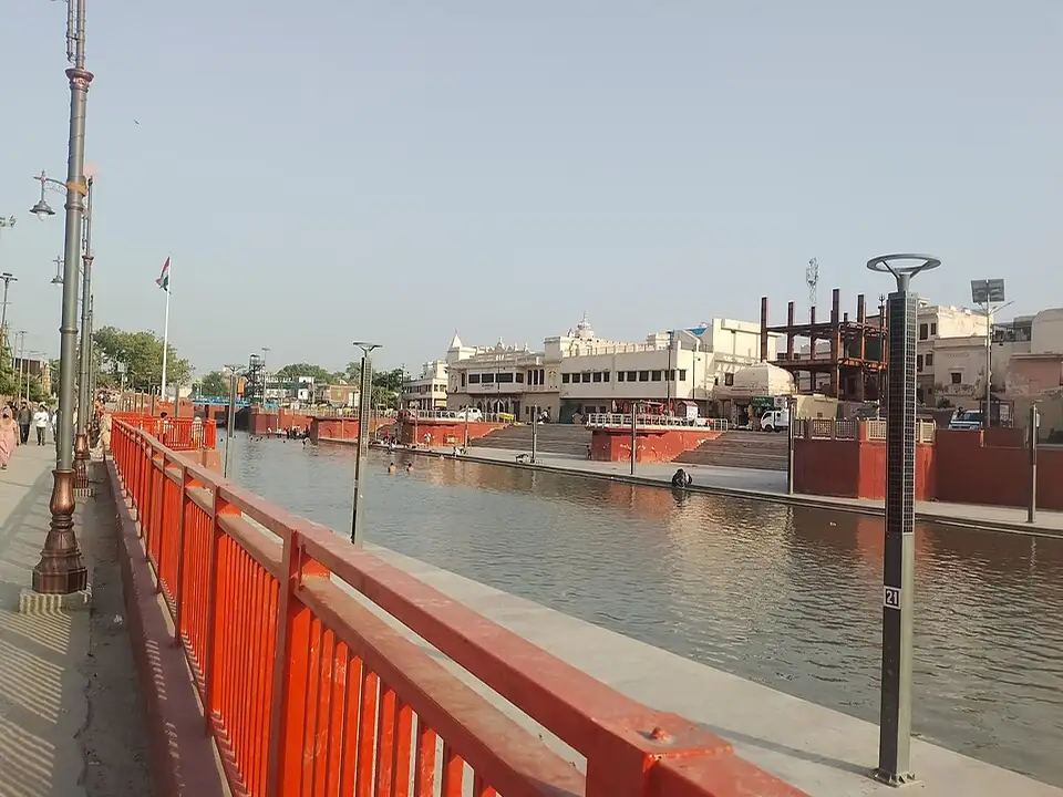 The riverside promenade at Ram Ki Paidi in Ayodhya