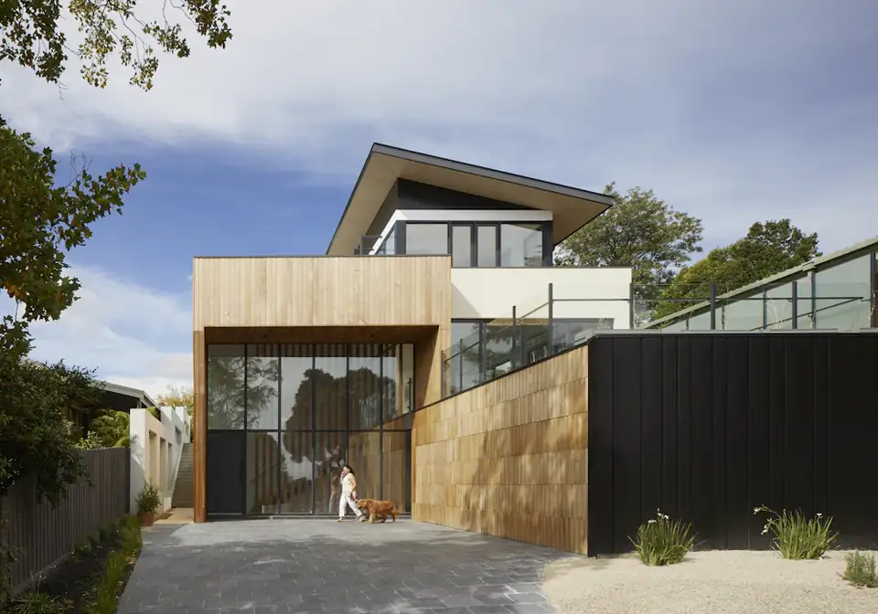 Contemporary home with a timber facade